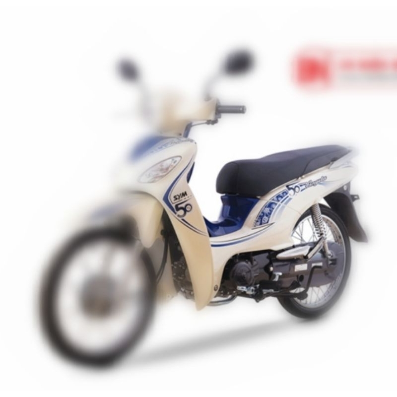 Bộ tem angela 50cc màu trắng xanh