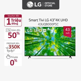 Hình ảnh [Mã ELREBAU5 giảm 5% đơn 3TR] Smart UHD Tivi LG 43 inch 4K 43UQ8000PSC - Model 2022 - Miễn phí lắp đặt chính hãng