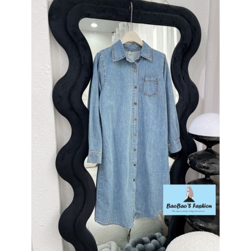 Đầm jean bò suông dáng dài