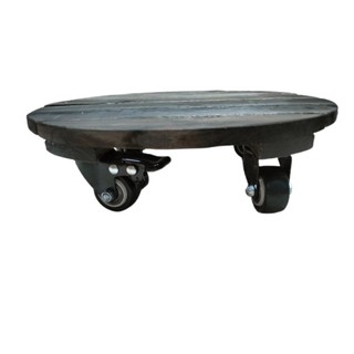[SALLY SHOP] Đế Gỗ Bánh Xe Lót Chậu Hoa Màu Đen , Đường Kính 30cm  , bánh xe chịu lực cao 200kgs