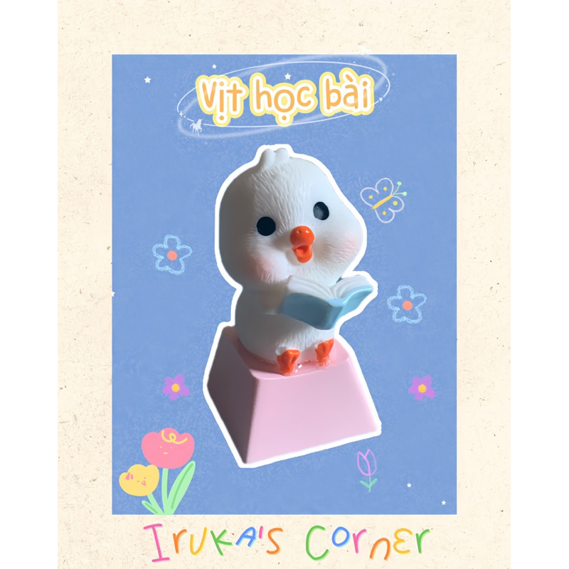 ✨Nút bàn phím cơ Abs doubleshot vịt trắng chăm chỉ Keycap vịt trắng dễ thương✨