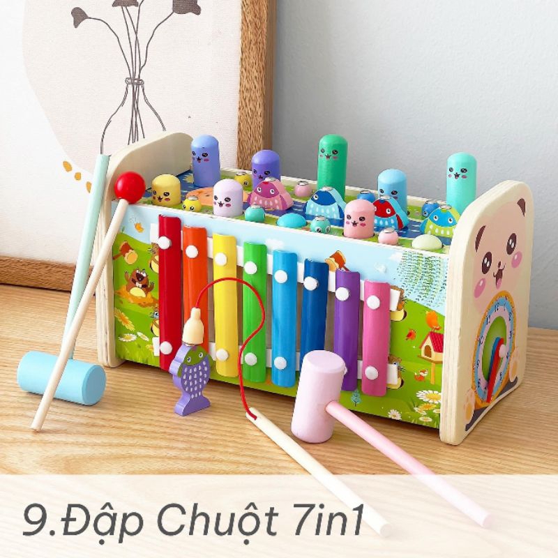 Đồ chơi đập chuột 7 in 1- đập chuột 3 in 1 đồ chơi đập chuột gỗ vui nhộn