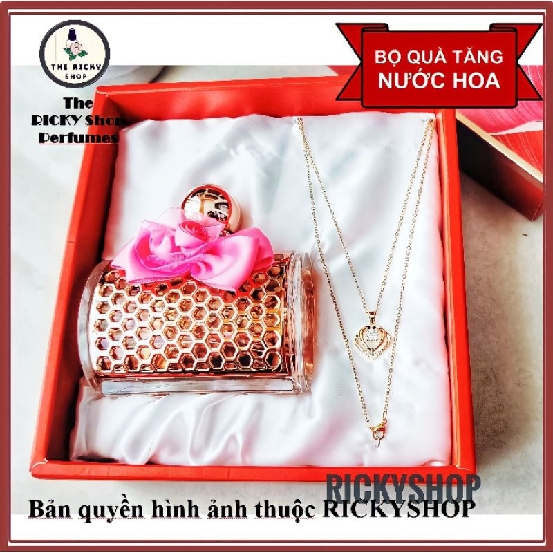 Bộ Quà Tặng Nước Hoa QUEEN Combo Dây Chuyền + Nước Hoa Nữ Bạn Gái Lễ Tình Nhân Valentine 8/3 Noel Tết