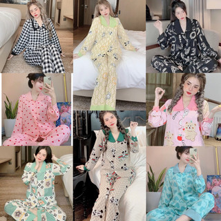 Bộ Pijama lụa 💕Mẫu mới nhất💕 tay dài, chất lụa Mango mềm mịn mát 💯Ảnh thật