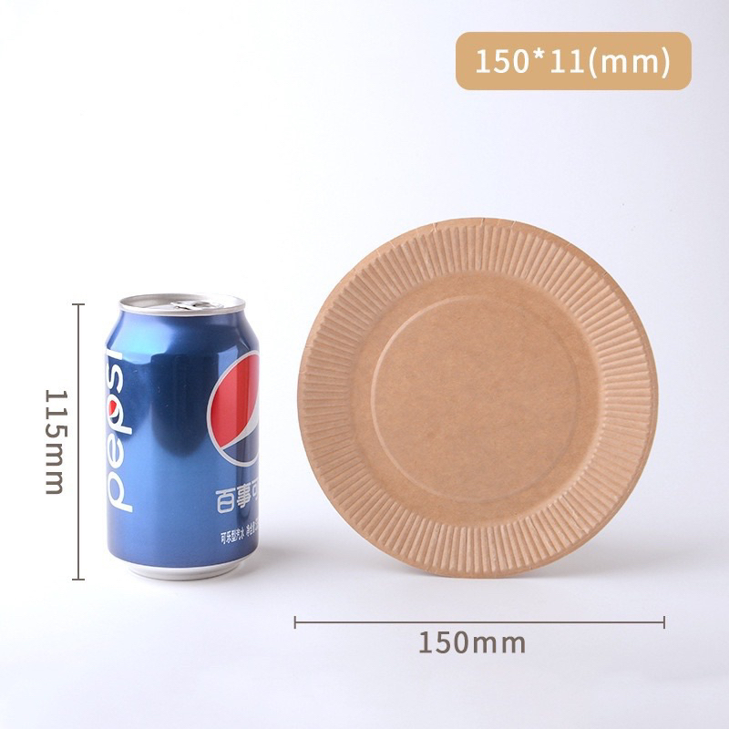 (Gói 10) Đĩa Giấy Kraft/ Đĩa Giấy Dùng 1 Lần Đựng Bánh Kem, Đồ Ăn Picnic Tiện Lợi, An Toàn