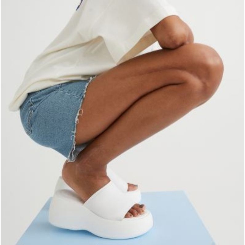 Dép Bánh Mì Nữ Đế Cao 7cm, Dép Bánh Mì Quai Ngang Ｍàu Trắng Đen Kem, Đế Xuồng Nữ Tính HOT Nhất Hiện Nay