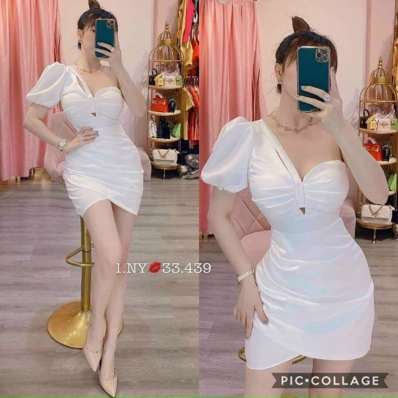 Váy đầm nữ body cúp ngực lệch vai (có mút) kiểu dáng trẻ trung sang chảnh Vip 79