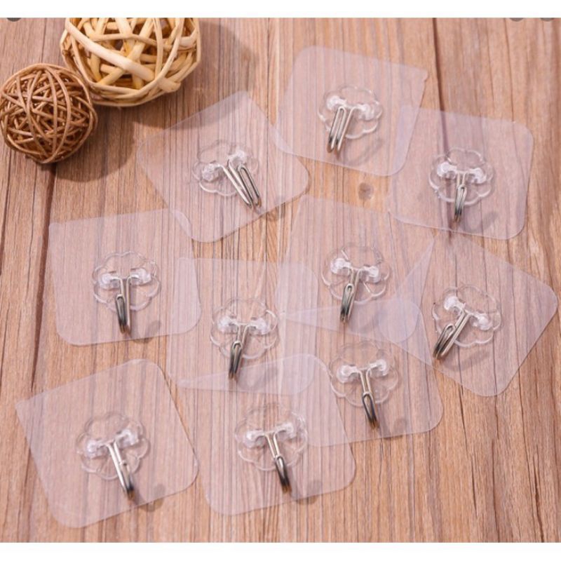 Móc dán tường trong suốt đa năng, móc dán treo đồ vật dụng siêu chắc