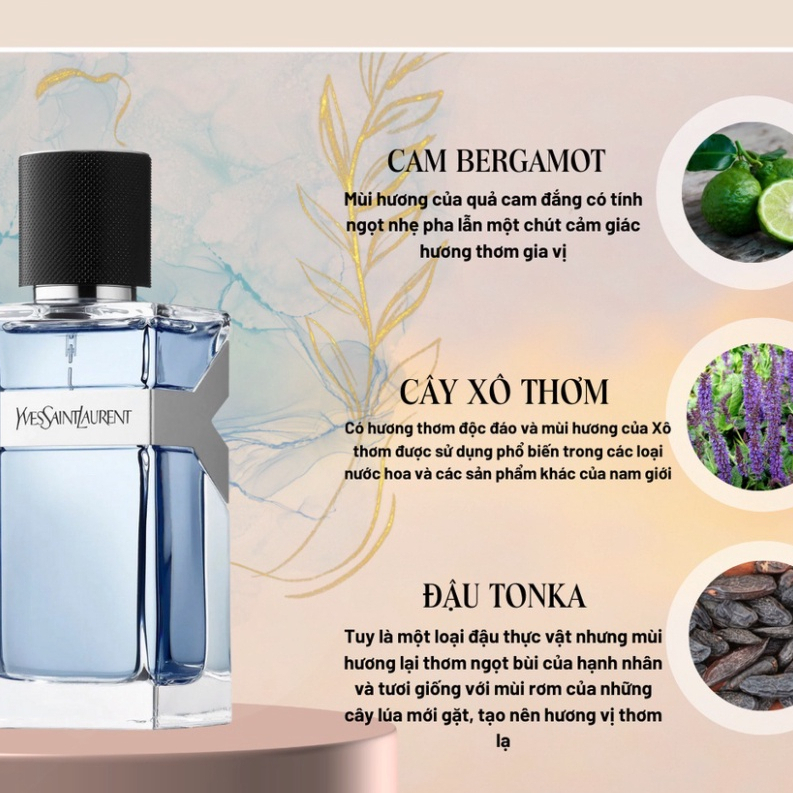 Nước Hoa Nam cao cấp chính hãng YSL Yves Saint Lau.rent Y Men EDP, dầu thơm lâuYSL 100ml hương thơm đẳng cấp sang trọng