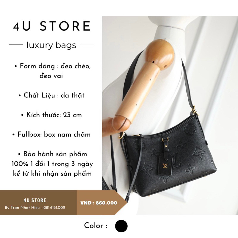 Túi đeo chéo LV carryall bản chuẩn super da thật size 23cm fullbox