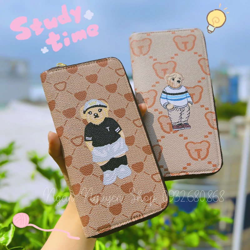 Ví Dài Nữ Gấu Dâu Lotso Khoá Kéo Nhiều Ngăn