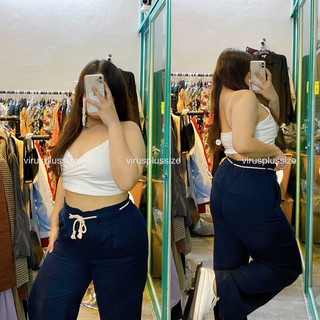 [virusplussize]áo croptop bigsize đắp chéo aero