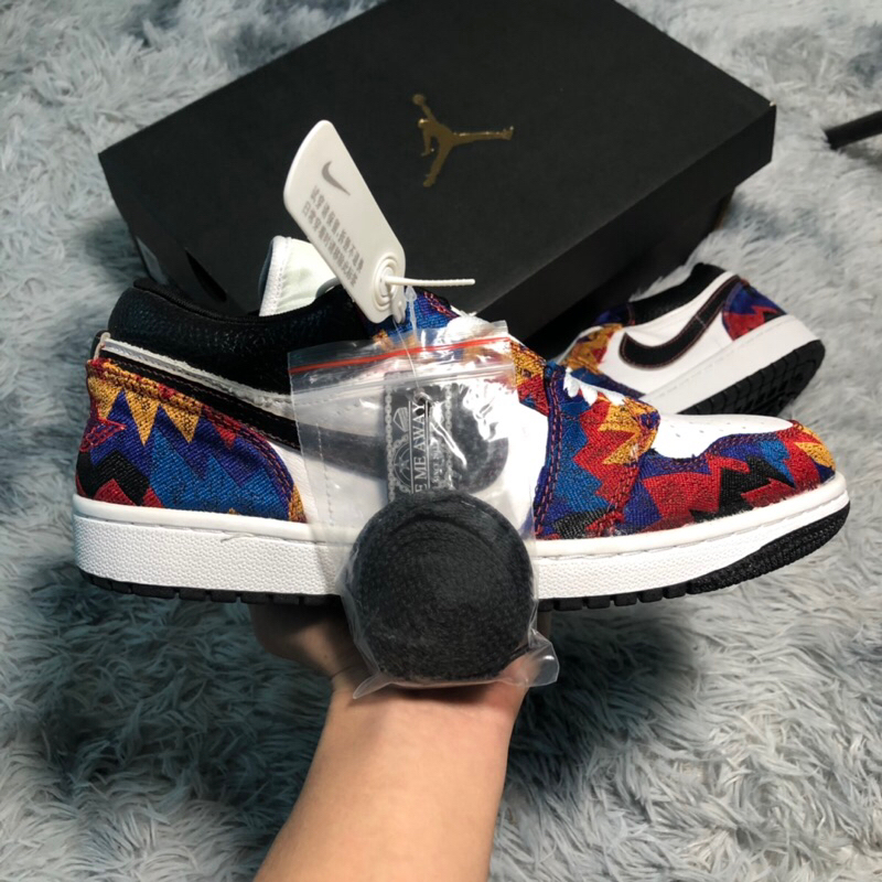 Giày thể thao nam nữ Jordan 1 Low Nothing But net thổ cẩm cổ thấp