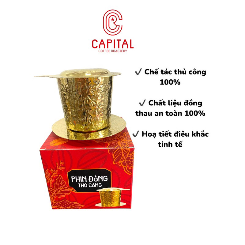 Phin Pha Cà Phê Bằng Đồng Thủ Công Hoạ Tiết Tre Việt Nam