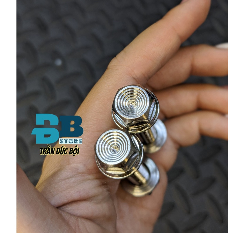 2 ốc xỏ gác chân sau kèm tán mẫu Thái salaya cho các dòng xe Honda và Yamaha