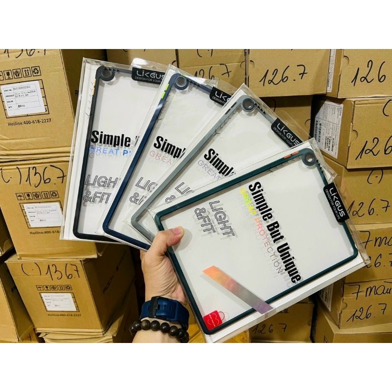 Ốp lưng Likgus ipad gen 7/gen 8/gen 9 10.2 ,11 2020 2021 2022 trong viền màu