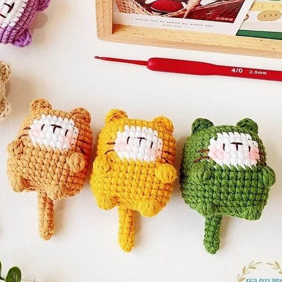 Móc Khóa Mèo Mini Len