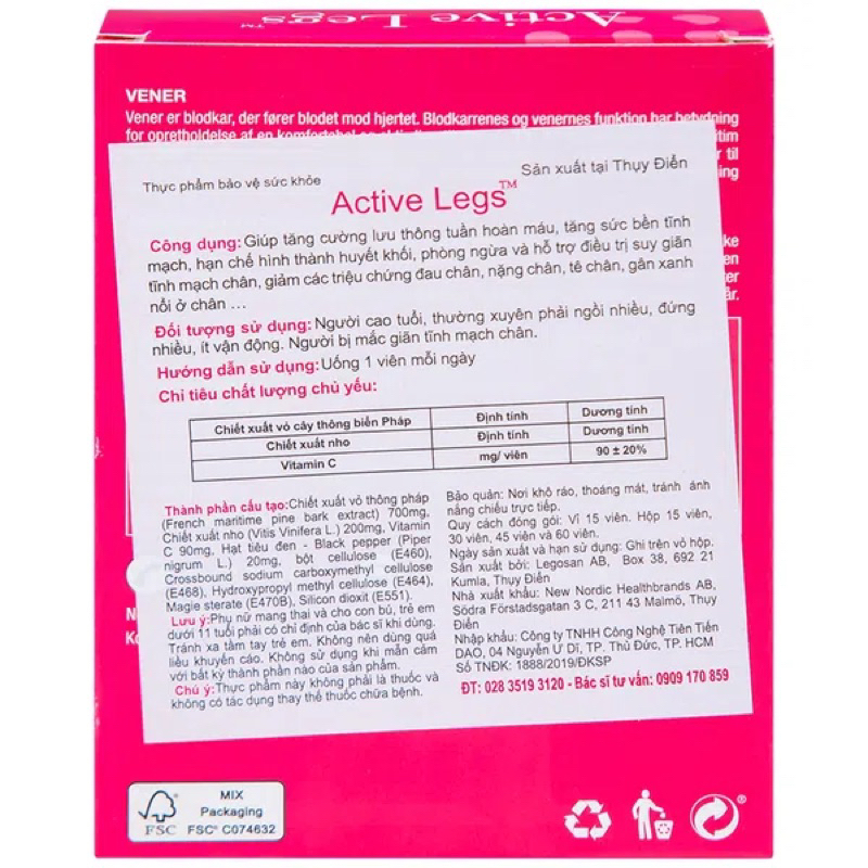 Viên uống Active Legs New Nordic