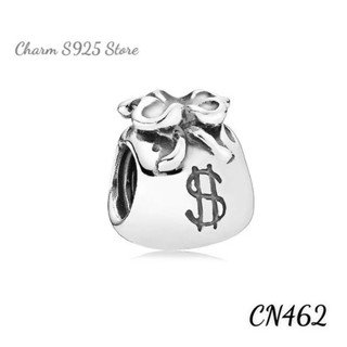 ( HÀNG CAO CẤP ) HẠT CHARM XỎ NGANG DẠNG XOẮN HÌNH TÚI TIỀN MAY MẮN BẠC S925 THUẦN KHIẾT