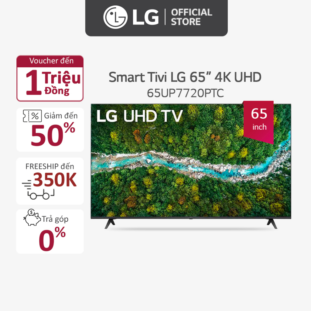 [Mã ELACE12 giảm 6% đơn 300K] Smart UHD Tivi LG 65 Inch 4K 65UP7720PTC - Model 2021 - Miễn phí lắp đặt