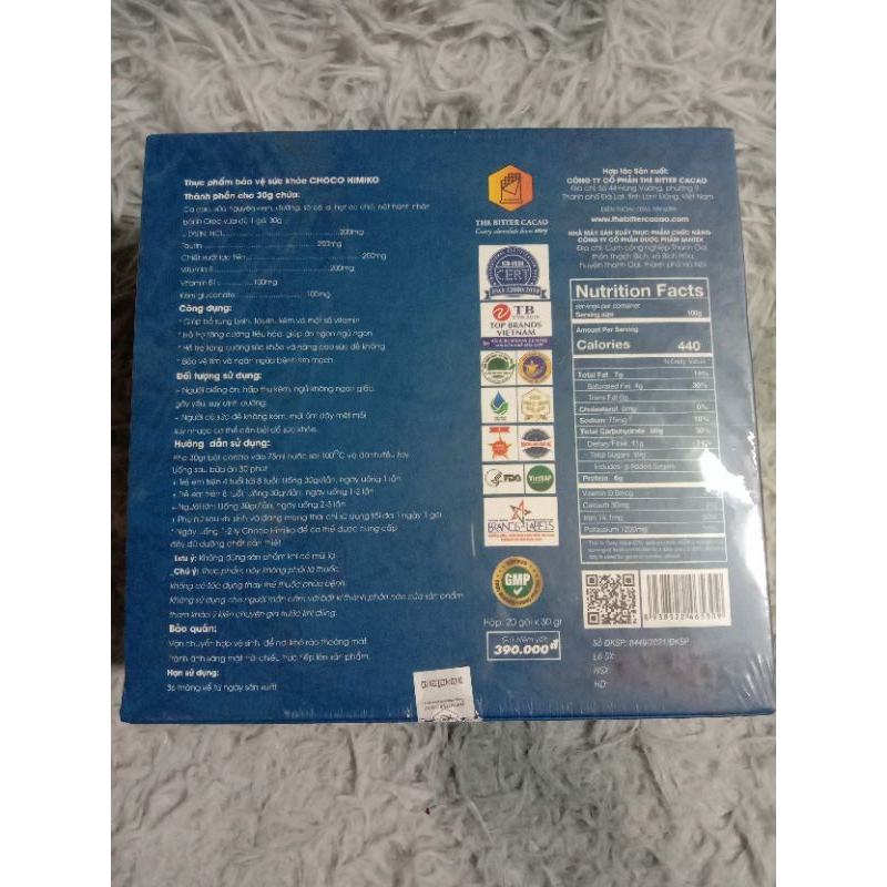 Ca cao màu xanh hộp 20 gói hàng chính hãng