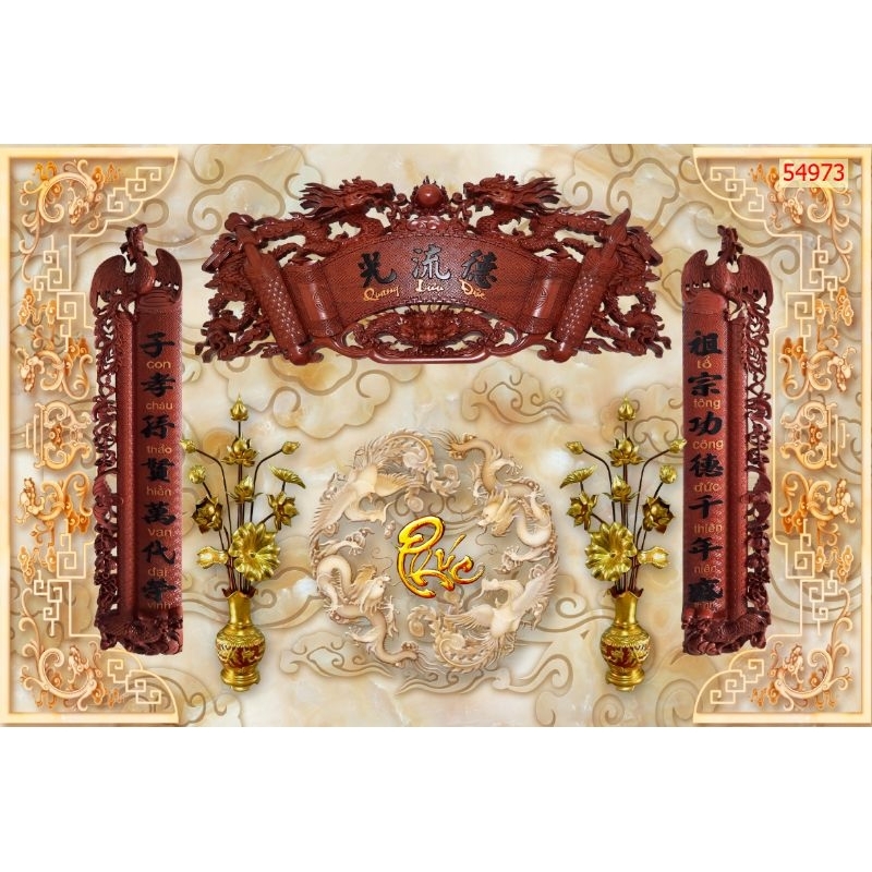 Tranh dán bàn thờ phòng thờ 3d tranh lụa dán tường in theo kích thước lh z@lo:0.9.6.7.9.5.9.3.9.9