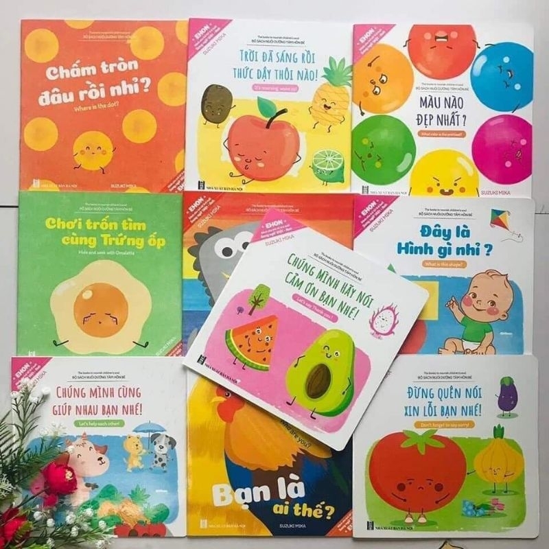 Sách Ehon Song ngữ Việt Anh-bộ 10 cuốn Cho Bé từ 0-6 tuổi có file nghe âm thanh