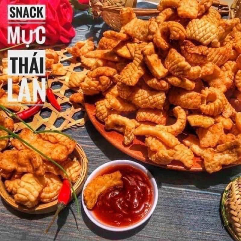 (GÓI LỚN 200G SIÊU RẺ) BÁNH SNACK MỰC THÁI LAN TALAETHONG - Vị Cay Ngọt, Giòn Tan, Đậm Vị, Ăn Là Ghiền, Nếm Là Thích