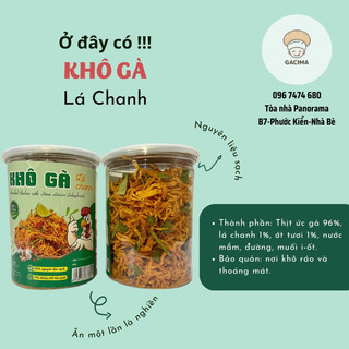 Khô gà lá chanh ăn liền, đồ ăn vặt gacima freeship hũ 200gr