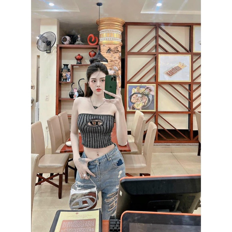 Áo ống kim loại chữ D mẫu mới siêu hot