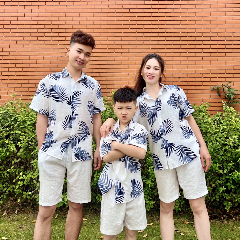 Sơ Mi Đi Biển Màu Trắng, Sơ Mi Hawaii Vải Tơ Đũi Cao Cấp