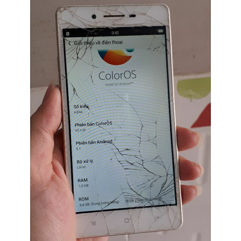 Điện thoại cũ Oppo Neo 7  zin tem, seri number đẹp đáng sưu tầm, nứt kính, bán xác