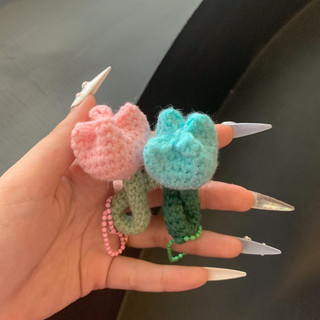 Móc Khoá Hoa Tulip Mini Bằng Len