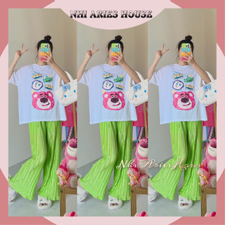 Set đồ bộ nữ áo thun toy story quần dập ly