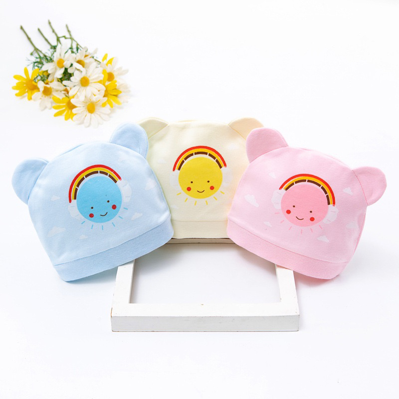 [Chọn mẫu] Mũ nón sơ sinh cotton cho bé 0-3 tháng MS03