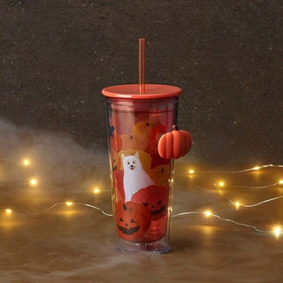 [STARBUCKS VN] - LY NHỰA HALLOWEEN 22 PLASTIC PUMPKIN PATCH POP HANDLE COLD CUP 16oz