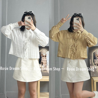 Áo sơ mi thắt nơ dáng croptop ROSIE