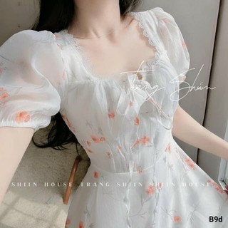Đầm lụa mềm họa tiết hoa nhí nàng thơ dịu dàng