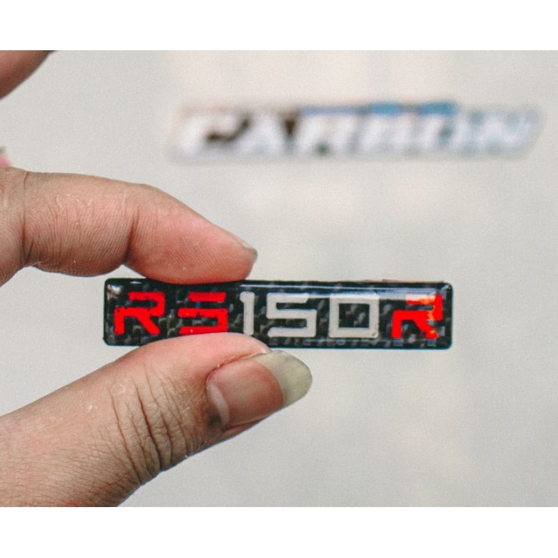 Tem LOGO Dán RS150R Đúc Sợi CarbonFiber Cao Cấp