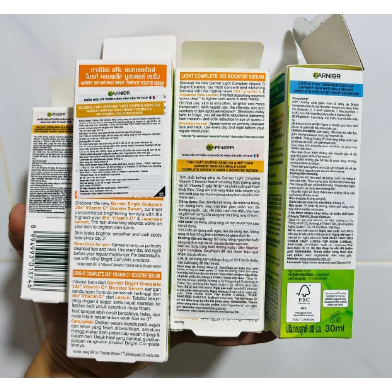 Tinh chất dưỡng sáng đã mờ thâm Garnier