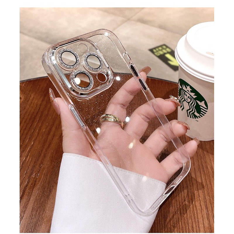 Ốp lưng Meruyi trong ánh nhũ bảo vệ camera cho iPhone 14 Pro max, 14 Pro, 13 Pro max, 12 Pro max siêu lấp lánh nổi bật