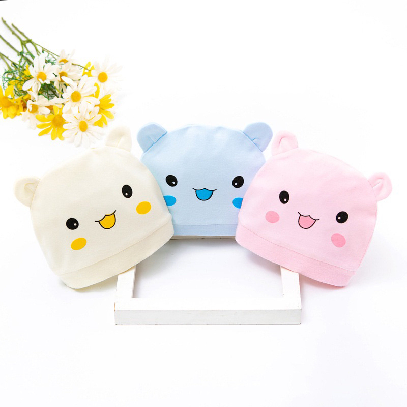 Mũ nón sơ sinh cotton cho bé 0-3 tháng MS01