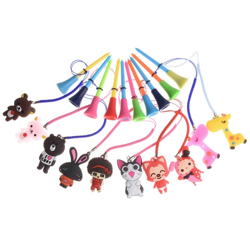 Tee golf dây hoạt hình dễ thương, tee golf dây chống mất tee, golf tee