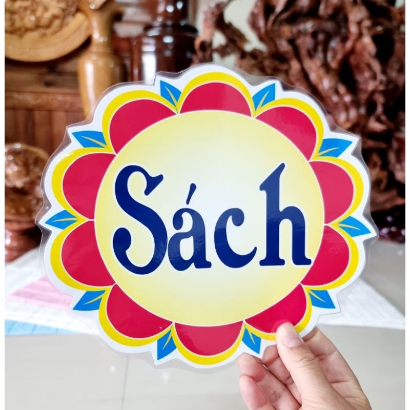 Khẩu hiệu Sách trang trí góc Thư viện In ép A4