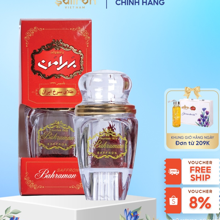 Nhụy hoa nghệ tây ,đẹp da hóa, tăng sinh lý, -1.0 Gr Saffron Bahraman GEM Super Negin |Nhụy hoa nghệ tây chính hãng Iran
