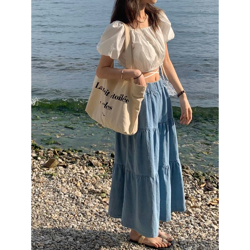 Chân váy denim-Chân váy bò