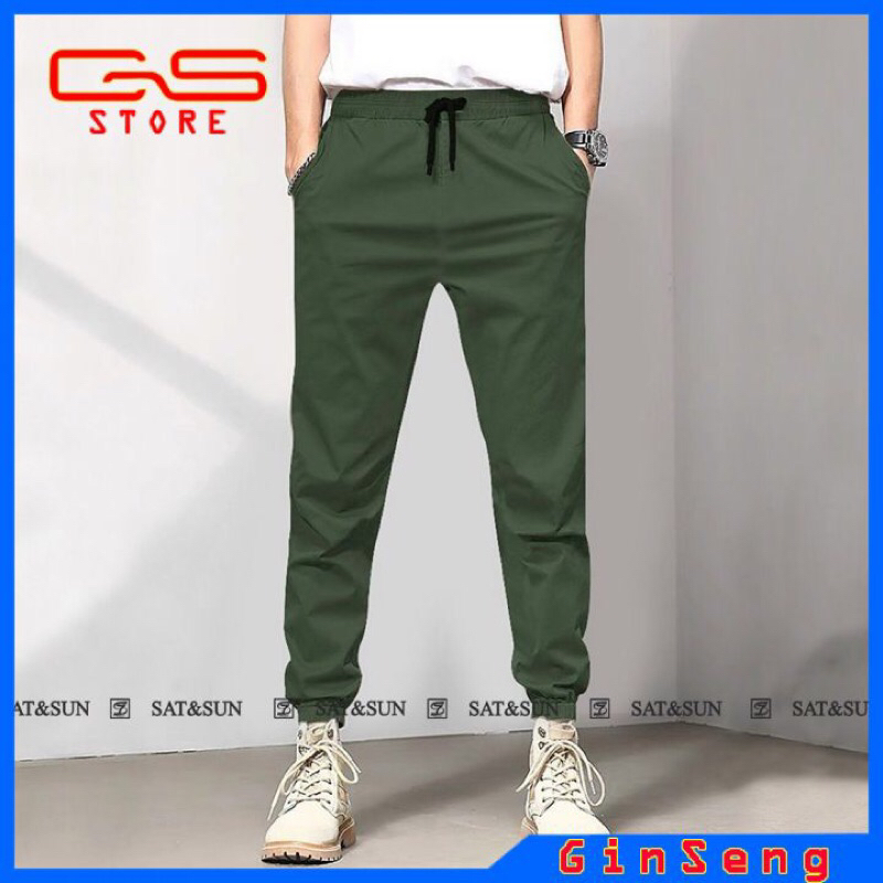 QUẦN JOGGER KAKI NAM LƯNG THUN DÂY RÚT CÓ TÚI SAU