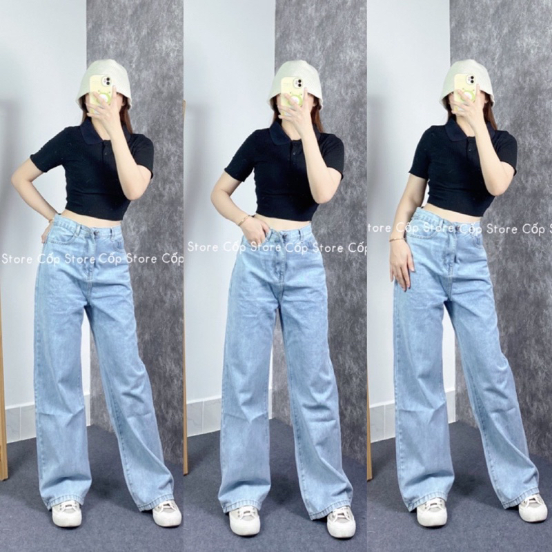 Quần jean ống rộng dài