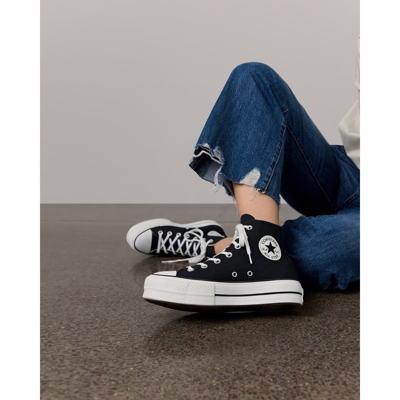 Chuck Canvas Platform Black High Giày Converse Thể Thao Đế Cao 560845C