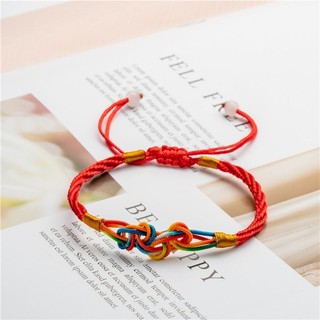 Combo 100 vòng tay chỉ đỏ ngũ sắc nút thắt giữa